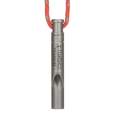 TOMSHOO Titanium Emergency Whistle with Cord Outdoor Survival Whistle Camping Hiking Exploring