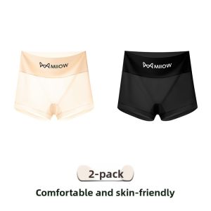 Miiow | MiiOW Ice Silk Seamless Womens Boxer Shorts High Waist Briefs High Visibility Safety Pants Two-In-One Summer Collection