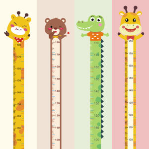 Removable Height Measurement Wall Stickers for Babies Cute Animal PVC Wall Decals Childrens Room Decor Height Chart Stickers