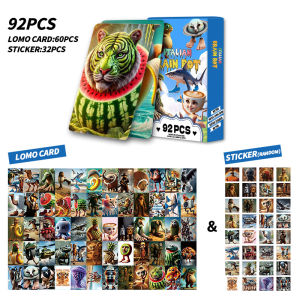 92PCS Italian Brainrot Cards with Stickers Tung Tung Tung Sahur Tralalero Tralala Collectible Cards Classic Toys Birthday Gifts