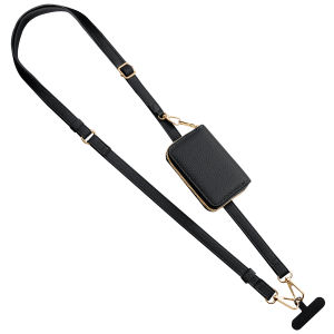 Clip Go Strap Phone Lanyard Cell Phone Strap with Leather Wallet Pouch Universal Crossbody Phone Lanyard Adjustable Neck Strap