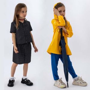 Fast shipping Kids Coraline Cosplay Costume Outfits Coraline Yellow Raincoat Black Uniform Top Skirts Halloween Party Carnival Suit