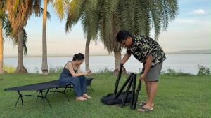 โต๊ะพับอลูมิเนียมคุณภาพสูง พร้อมกระเป๋า 2 in 1 Hi Camp X Table สามารถ นั่งได้ ขนาด115x60xH45 cm. โต๊ะแคมป์ปิ้ง โต๊ะแคมป์ปิ้ง 2In1 - Lazada