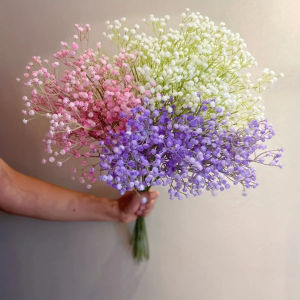 20pcs Vibrant Artificial Youngsterss Breath Bouquet - Realistic White Pink & Purple Flowers for Weddings