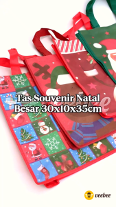 Tas Souvenir Natal Besar 30x10x35cm (V182) | Tas Natal Bagus | Tas Souvenir | Tas Jinjing Natal