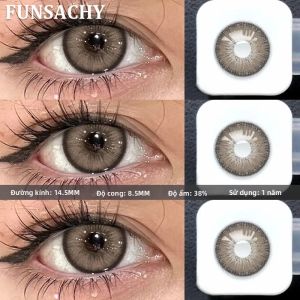 FUNSACHY 2 CÁI Brown Series Soft Kính Áp Tròng Đeo Hàng Năm HEMA Trang Điểm Hàng Ngày Tự Nhiên Kính Áp Tròng Màu Cho Phụ Nữ Mỹ Phẩm