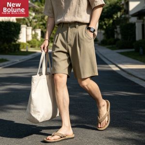 NEW BOLUNE | Vintage Style Loose Casual Khaki Shorts