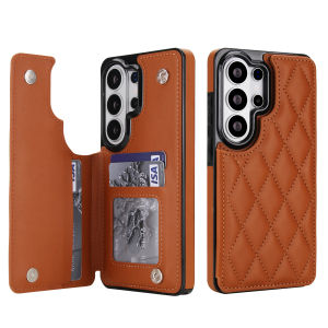 szhaiyu | Quilted Leather Wallet Case for Samsung Galaxy S22 S23 S24 S25 S26 Ultra Plus A37 A57 A16 A26 A36 A56 A55 A35 A15 Card Holder