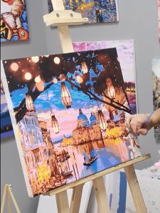Tranh tô màu không bao gồm màu khách tự mua màu hình hoa xinh xắn 20x20 có khung