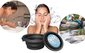 ชามใส่น้ำแข็งสำหรับใบหน้ามีถาดน้ำแข็งในตัวอ่างล้างพับได้ทำจากซิลิโคนถ้วยแช่น้ำแข็งที่ใบหน้า