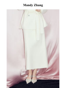 100 Wool High Waisted Slit Skirt