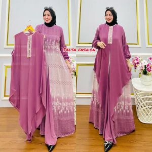 REALPICT COD PREMIUM GAMIS SET INNER DAN OUTER 2 IN 1 VOL 2  BAHAN CERUTY LD 110 PB 140 TERBARU TERMURAH BEST SELLER TANGAN PERTAMA KONVEKSI / PRINTING / MOTIF PREMIUM