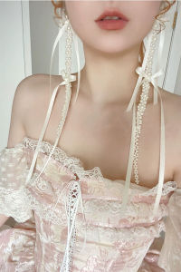 ต่างหูไข่มุกโบว์ผีเสื้อสไตล์เจ้าหญิงหวาน ต่างหูแบบอเนกประสงค์ระดับไฮเอนด์ เครื่องประดับแฟชั่นสำหรับเด็กผู้หญิงรำบัลเล่ต์