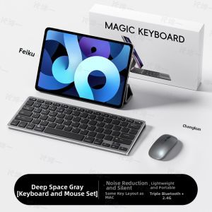 EPOOSUO | Wireless Bluetooth Control Silent Portable Keyboard and Mouse Set