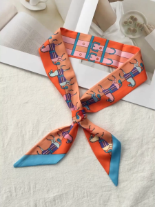 【赠品丝巾单拍不发货】小方巾丝巾女时尚洋气多功能护颈发带绑包包