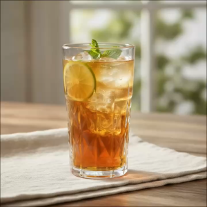 Bộ 6 Ly Thủy Tinh Hoa Văn Lưới Kim Cương 400ml Dáng Cao Uống Nước Trà Sữa Sang Trọng