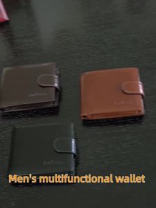 Baellerry Mens Genuine Leather Wallet with Zipper Multi-Function Short Wallet Multi-Slot Coin ID Credit Card Holder