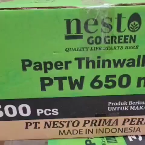 25 PCS Mangkok Oval Paper Thinwall Laminasi Nesto Kraft | Kotak Makan Persegi Panjang Ukuran 650Ml & 800Ml / Paper Thinwall 650 ML & 800 Ml Isi 25PCS Go Green | Mika Bento Makanan ASN PTW