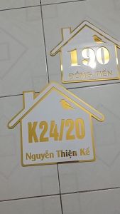 BIỂN SỐ NHÀ 2 lớp Alu + Mica Ngoài trời Sang trọng.