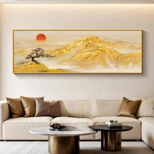 HAIMASHENGKANG | Luxurious Atmosphere Golden Mountain Welcoming Pine Landscape Decoration Painting