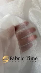 White black blue pink pearlescent semi-transparent shiny organza hard tulle fabric Wedding dress Formal dress fabric