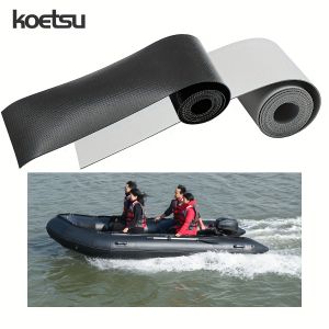 Miếng Vá Sửa Chữa Thuyền Kayak Ván Chèo Xuồng Hơi Thuyền Bơm Hơi KOETSU Hai Mặt Bằng Lưới PVC 0.7mm 2 Inch X 3.94 Inch Màu Đen Lưới Giữa
