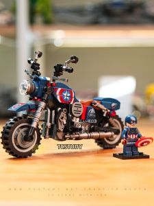 TUSIDI | Bộ Xây Dựng Mô Hình Xe Máy Captain America Thông Minh 6-12 Tuổi