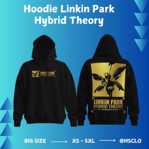 Hoodie Jumper HSCLO Musik Band LINKIN PARK HYBRID THEORY Sweatshirt Pocket Bahan Fleece Ukuran Jumbo Big Size XS S M L XL XXL 3XL 4XL 5XL