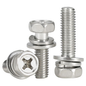 POWER&STRONG | Stainless Steel Hexagonal Combination Screw Cross Recessed