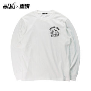 Áo Thun Dài Tay Cotton Phong Cách Đường Phố Hip Hop Rộng Rãi Dành Cho Nam Infestor Three Nine Wood Cổ Tròn in Họa Tiết Mùa Thu