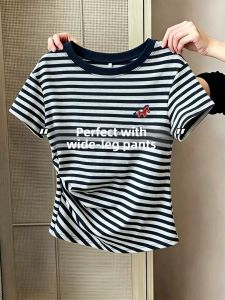 V.C.I | Trendy Stripe Summer T-Shirt Womens High Quality Cotton Top