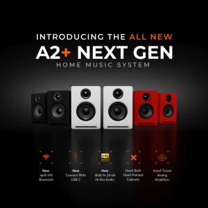 Audioengine A2+ Gen 2 Wireless Bluetooth Bookshelf Speakers: USB-C aptX-HD Bluetooth Subwoofer Output (A2 Plus)