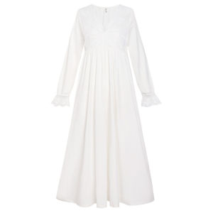 Womens Nightdress Spring & Fall Large Long Style White Pure Cotton Court Princess Style Lace Fairy Dress Thin French Pajamas