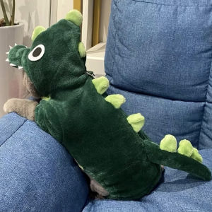 Pet Dinosaur Transformation Clothes Teddy Bichon Pomeranian Dog Clothes Small Dogs Yorkshire Autumn Winter Wear Casual Four-Legged Suit