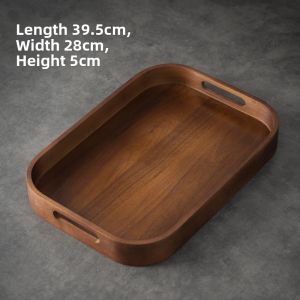 Wooden Rectangular Tray for Tea Cup and Dessert Storage