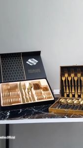 SENDOK SULTAN SET / SENDOK SULTAN MARBLE GOLD/ SENDOK GOLD / CUTLERY SET / STAINLESS STEEL