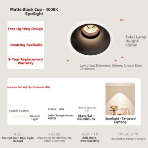 jiuxin lighting | Anti-glare Eye-protective LED Ceiling Light 75mm