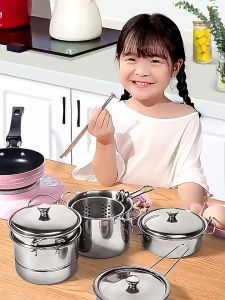 Simulation Cooking Toys Mini Kitchen Appliances Early Education Food Accessories Toy Play House Real Cooking Toy Mini Rice Cooker