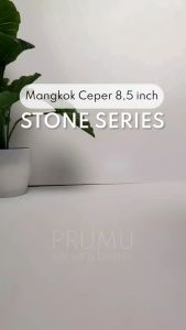 PRUMU Melamine Stone Mangkok Ceper 8.5 inch - Mangkok Saji - Mangkok Sayur - Mangkok Cafe - Mangkok Restoran - Mangkok Hotel - Golden Dragon W7008A