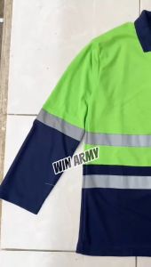 [TERLARIS] T-shirt Safety / Polo Safety Kaos polo / pakaian pria / krah polo polosan / lengan panjang Kombinasi