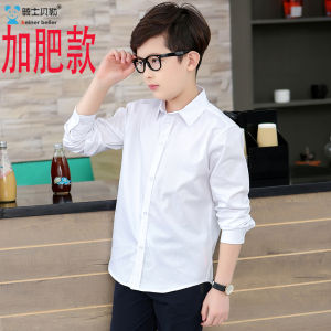 เสื้อผ้าเด็กเสื้อเชิ้ตแขนยาวสีขาวสำหรับเด็กผู้ชายเพิ่มขนาดเสื้อเชิ้ตการแสดงสำหรับนักเรียนแบบฤดูใบไม้ผลิและฤดูร้อนสำหรับเด็กวัยกลางและวัยโตคอตตอนแท้ชุดนักเรียนเด็ก