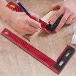 FNICEL | Precision 200mm/300mm Scriber Ruler Aluminum Mitre Square L-Shape Hole Measuring Gauge Right Angle Marking Tool for Carpenter