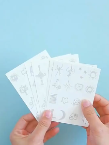 Mini Finger Tattoo Sticker Waterproof Small Long Lasting Ins Fashion Star Moon Butterfly Temporary Body Fake Tattoo for Women Men