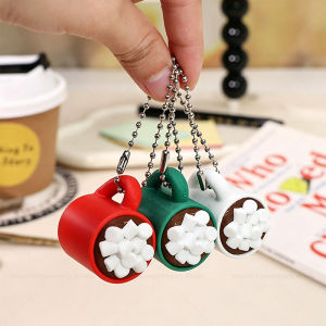 3D Printed Mini Hot Cocoa Keychain Stress Relief Toy Minimalist Creative Bag Pendant Jewelry
