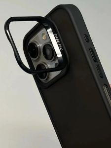 Titanium Gray Metal Lens Holder MagSafe Magnetic Suction Shell for 15promax Phone Case New Arrival 14pro Frosted Skin Feeling 13 All-Inclusive Lens Protector 12 Minimalist Drop-Resistant Silicone Protective Cover 11