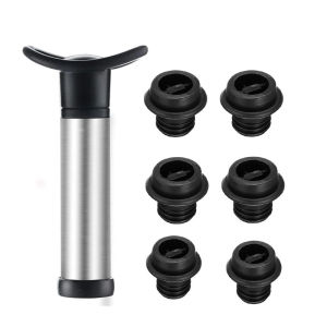 Vacuum Wine Saver Set Pump Preserver with 4 Vacuum Wine Stoppers for White / Beer Wine Stainless Steel Keep Wine Fresh