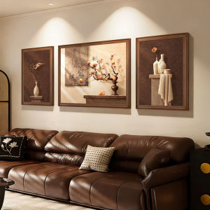 HAIMASHENGKANG | Vintage Style Auspicious Decorative Painting Trio Mural