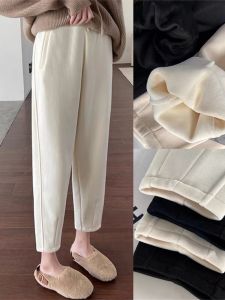 Maternity Casual Pants Nine-Piece Spring Autumn Thin Non-Fleece Outerwear for Pregnant Women Comfortable Cotton Polyester