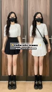 Chân váy tennis cạp cao dáng xoè Váy ngắn xếp ly TD-514