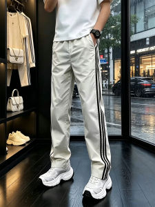 American Three Stripe Ice Silk Quick-Dry Mens Thin Summer Outdoor Sport Cargo Pants